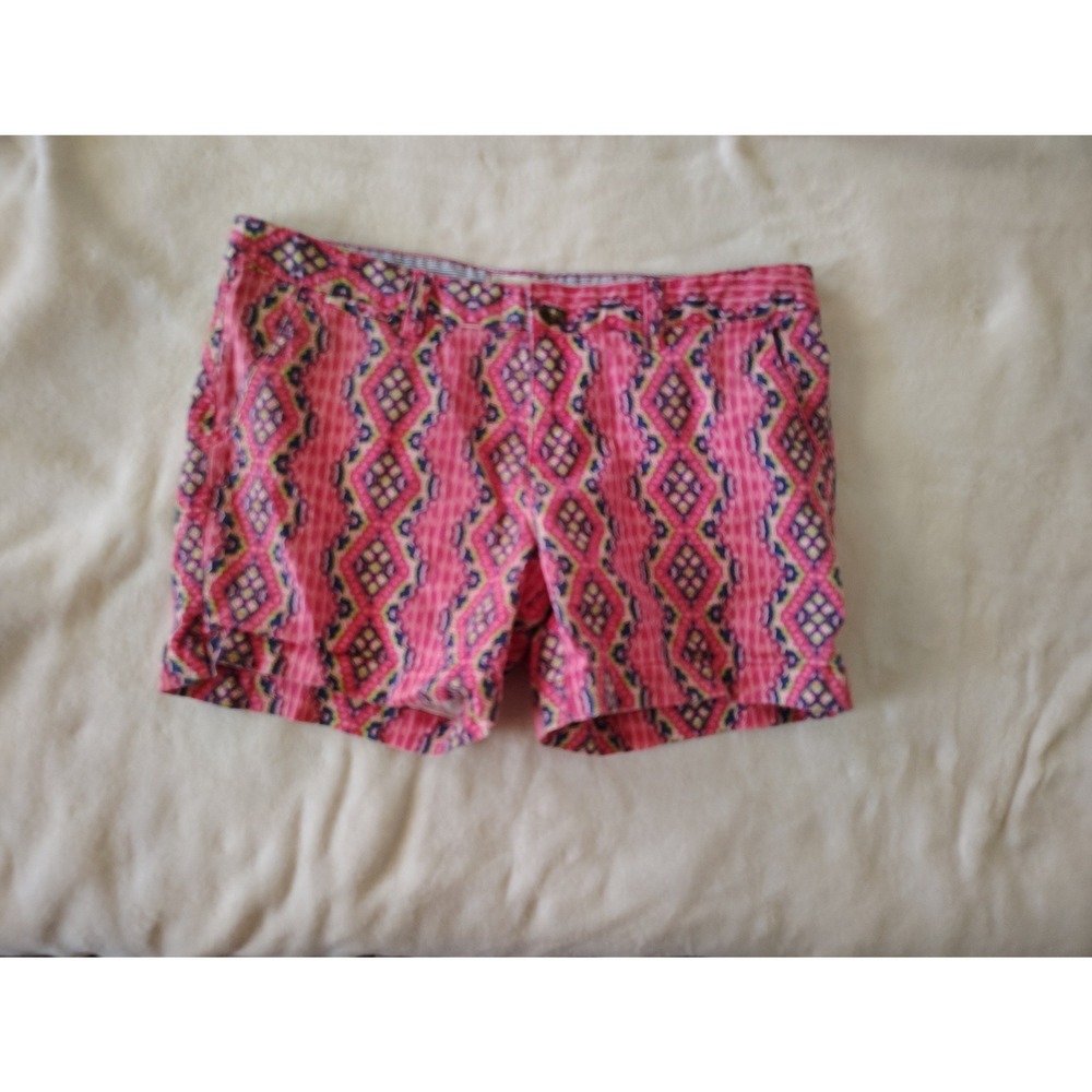 Red Camel‎ Pink Ikat Diamond Print Shorts Womens Size 13 Boho Geometric Summer